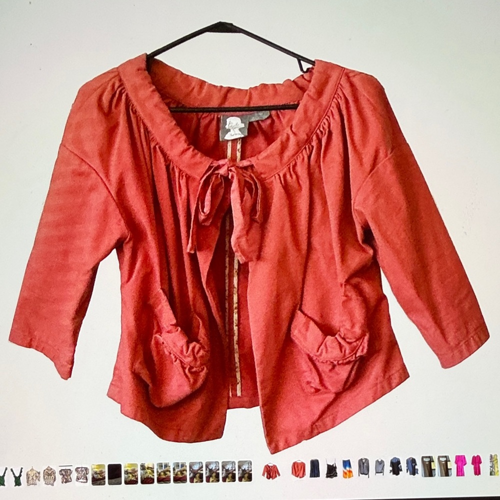 Women's Red Jacket with Bow Detail